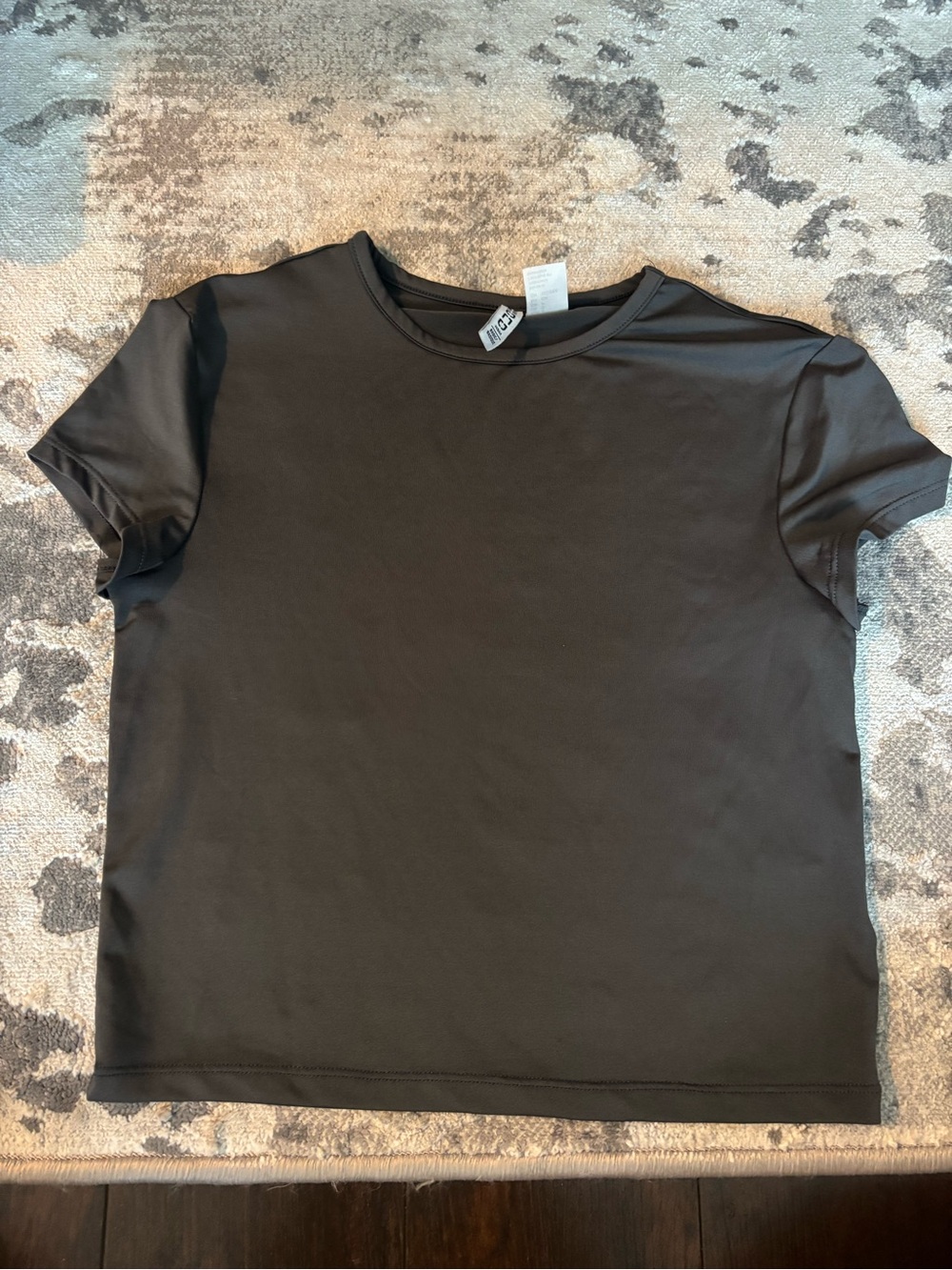 Divided Gray Short Sleeve Crop Top